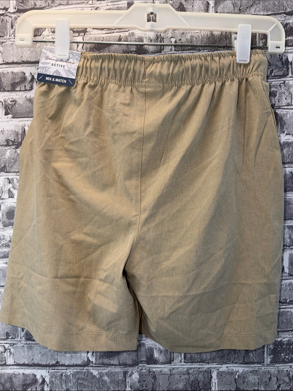 NWT Tommy Bahama active Tan Elastic-Waist Athletic Shorts